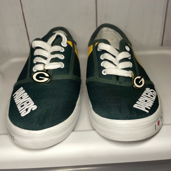 Green Bay Packers Shoes Bradford Exchange Womens Size 8 NFL Licensed Sneakers - Picture 5 of 12